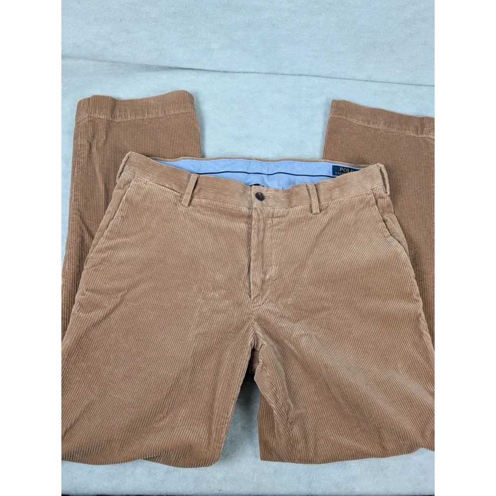 Polo Ralph Lauren Mens Corduroy Pants Size 34x32 Classic Fit Tan